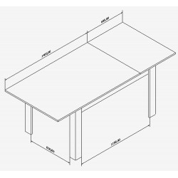 Mesa rectangular extensible 140 a 200 cm | Color Blanco Text.